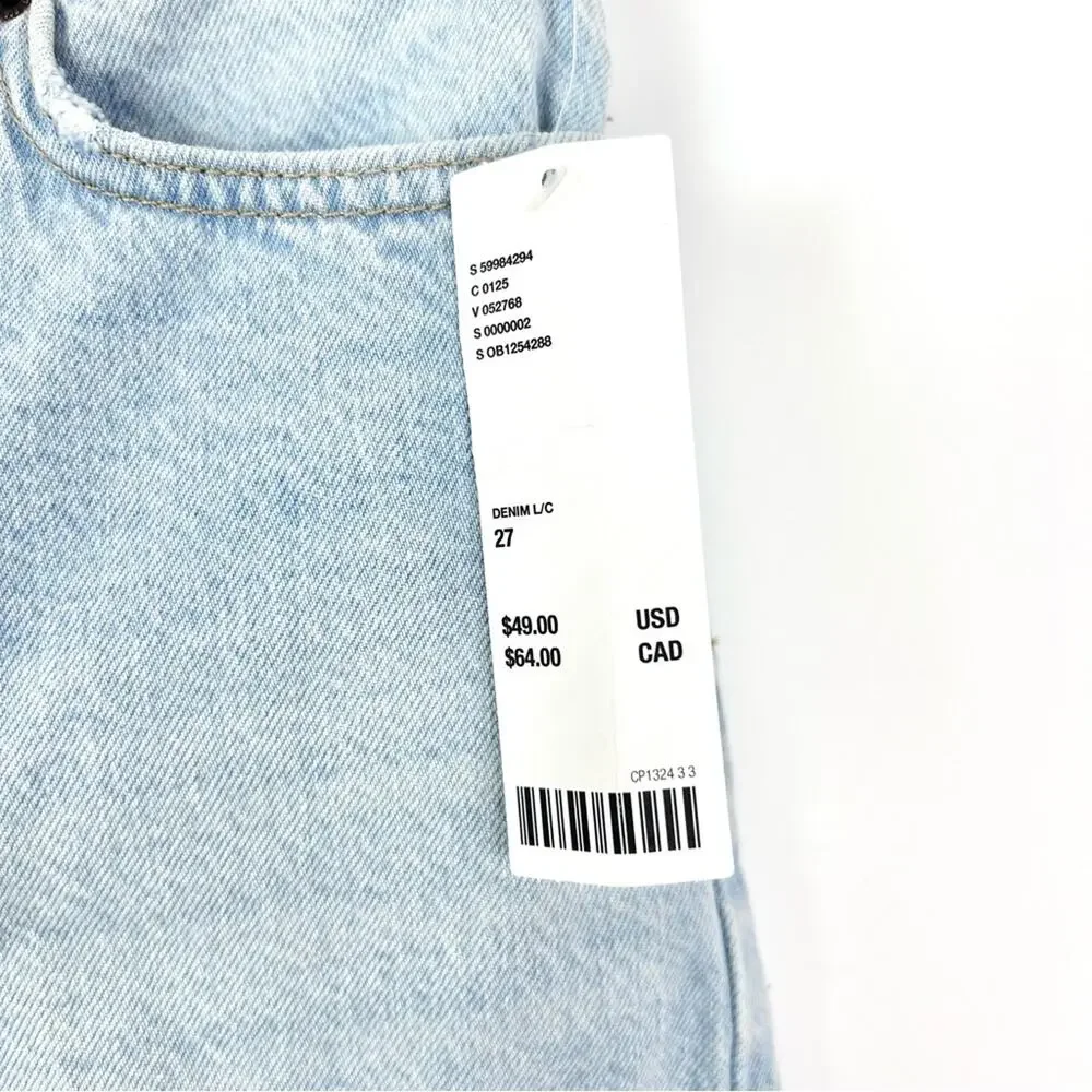 Bdg High Waisted‎ Denim Short Distressed Girlfriend Light Wash Size 27